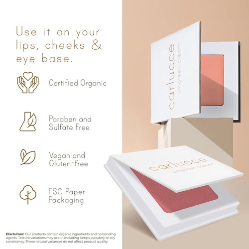 Carlucce Umpteen 3-in-1 Vegan Multi-Use Cream Color Palette (Innocent) – Makeup & Skincare in One – High-Pigment, Blendable Formula for Lips, Cheeks & Eye Base – Clean & Cruelty-Free