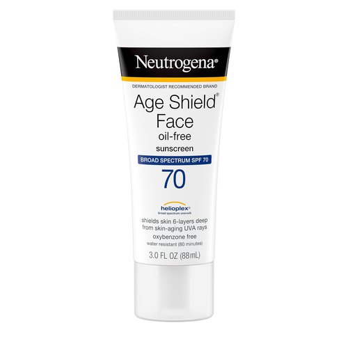 Neutrogena Age Shield Face Oil-Free Sunscreen Lotion with Broad Spectrum SPF 70, Non-Comedogenic Moisturizing Sunscreen to Help Prevent Signs of Aging, PABA-Free, 3 fl. oz (Pack of 3)