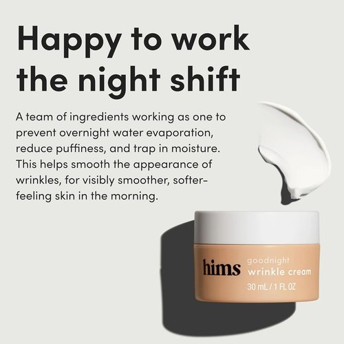 Hims Goodnight Wrinkle Cream - Deep Hydration Face Moisturizer with Hyaluronic Acid & Shea Butter - 1 Fl Oz