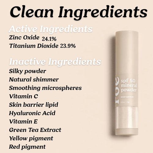 Roe Wellness- Kids SPF 50 Brush On Mineral Sunscreen Powder EWG, Reef-Friendly, Easy to Apply for Kids, Babies & Parents
