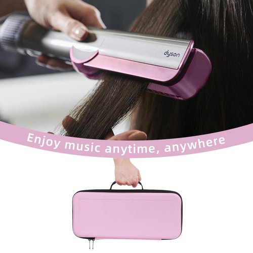 Guganas Hard travel Case Compatible with Dyson Airstrait Straightener, Carrying storage Bag for Airstrait HT01. (Pink)