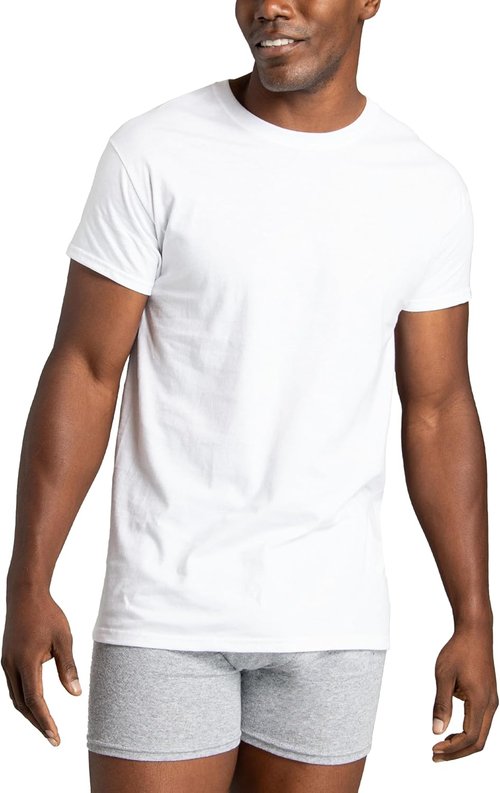 Fruit of The Loom Men's Crew Tee Undershirts - Moisture-Wicking & Tag-Free | Big & Tall Options Available