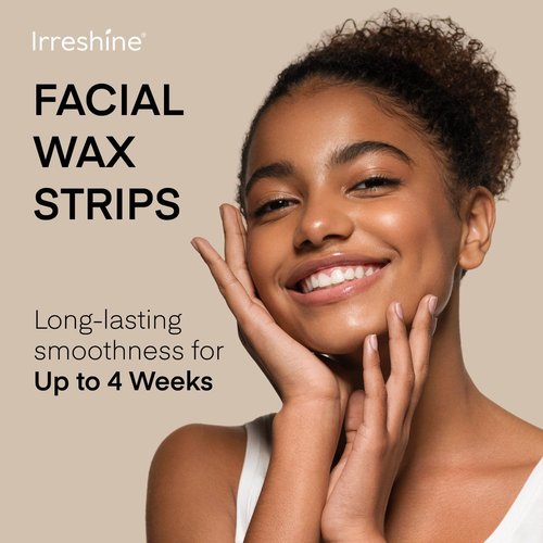 Facial Wax Strips for Hair Removal: Women Face Upper Lip Eyebrow Chin Waxing Hair Remover Kit - Natural & Vegan Ready to Use At Home & Travel - Sensitive Skin Friendly, 40 Ct with 6 Wipes