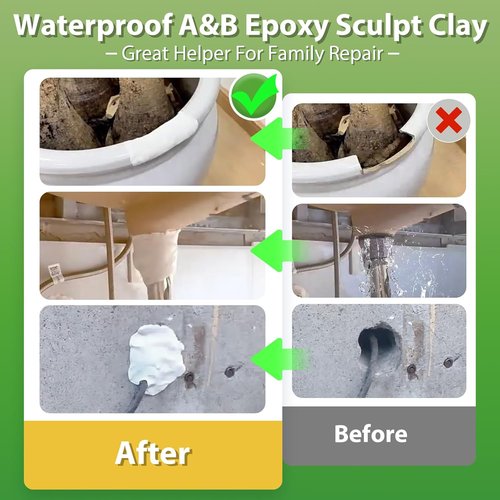 Epoxy Sculpt Clay - 2 Pound White Epoxy Putty | Strong Adhesive & Self-Hardening Modeling Compound for Sculpting, Repairing, Filling & Bonding