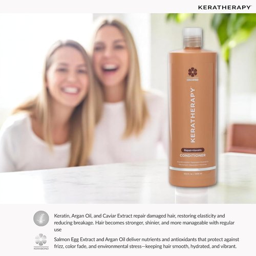 KERATHERAPY KeratinFIXX Repair Conditioner - 33.8 fl. oz. | Nourishing Formula for Dry, Damaged Hair with Caviar Extract & Argan Oil
