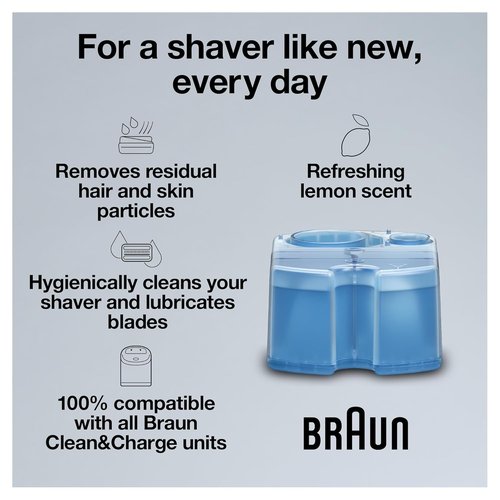 Braun Clean & Renew Refill Cartridges - Replacement Shaver Cleaner Liquid Solution, Pack of 10