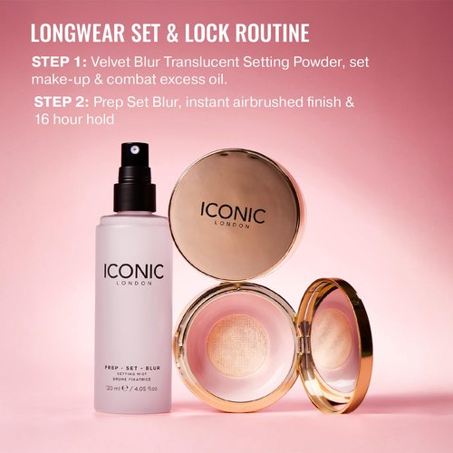 ICONIC LONDON Velvet Blur Translucent Setting Powder | Velvet Finish, Hydrating Loose Powder with Hyaluronic Acid Spheres | Cruelty-Free, Vegan Makeup