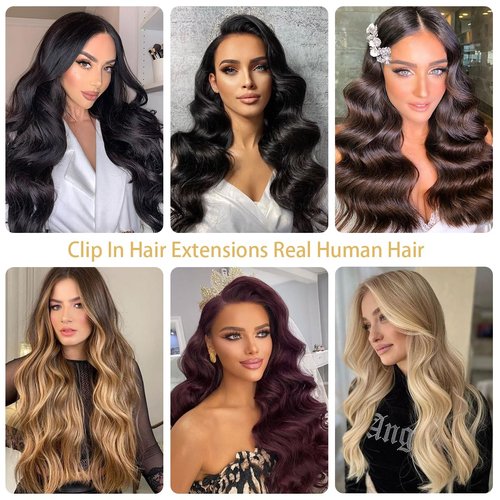 Clip in Hair Extensions Real Human Hair 18 Inch Narural Black Real Hair Extensions Clip in Human Hair Straight 8Pcs Invisible Seamless Human Hair for Women 70g (18Inch 70g)