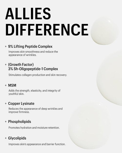 Allies of Skin Multi Peptides Face Serum - Collagen Boosting Anti-Aging Formula with 9% Peptides | Firm & Tighten Skin (1 oz)