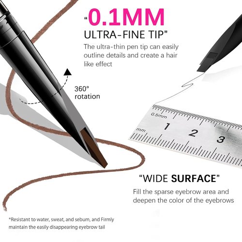 MAVENI Browcharm Microblading Eyebrow Pencil - Ultra-Fine 0.1mm Waterproof Definer in Mini 01 Black