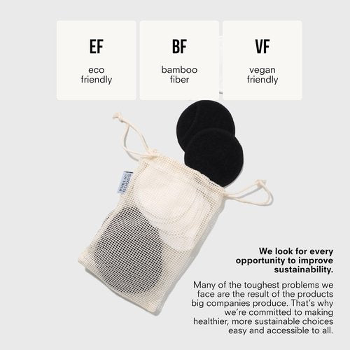 Public Goods Reusable Bamboo Cleansing Rounds | 14 Count Makeup Remover Pads with Cotton Mesh Wash Bag | Alternative to Disposable Cotton Rounds | Gentle, Machine Washable, Vegan Skincare Essential
