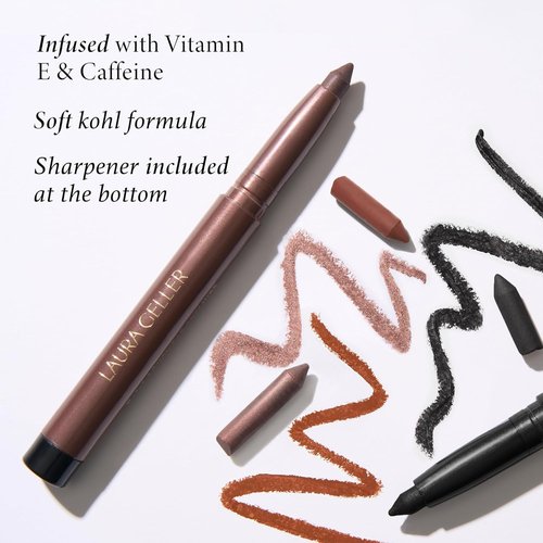 Laura Geller New York Kajal Longwear Kohl Eyeliner Pencil - Smooth & Blendable Khaki Kohl with Caffeine & Vitamin E