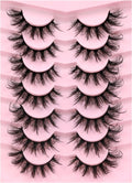 Veleasha Mink Lashes Spiky Cat Eye Lashes Dramatic Eyelashes Fluffy 7 Pairs Manga Lashes 16-26mm Wet Long False Eyelashes 3D Lashes Look Like Eyelash Extensions (D Curl - Pretty)