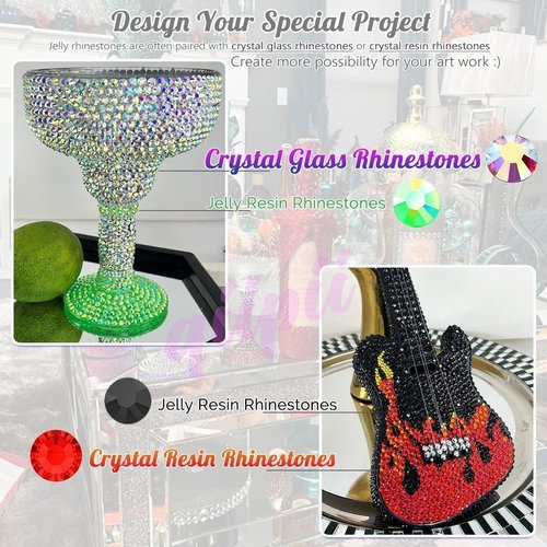 qiipii 2Bags 90g DIY Bundles Pack, 1 Half Round Pearls+1 Resin Rhinestones for Bedazzling Crafting 3-10mm Mix Light Pink Purpe Blue Colorful Gems Diamonds for Face Eyes Makeup Tumblers Bottles Shoes