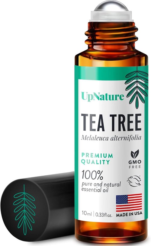 UpNature Tea Tree Essential Oil Roll-On - 100% Natural Skin Treatment for Clear Complexion