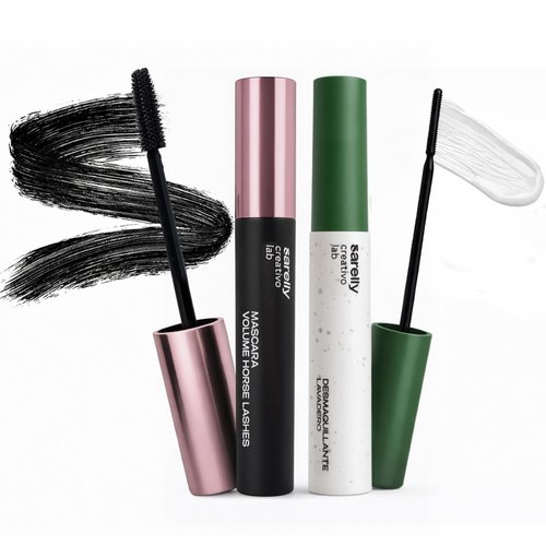 SARELLY Lash Kit | Horse Lashes Mascara + Lavadero Eye Makeup Remover | Waterproof Volume & Gentle Removal | Vegan & Cruelty-Free