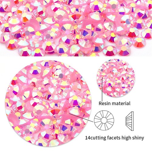 1440 Pcs SS20 5mm Flatback Rhinestones for Nails Art Crafts Glitter Round Shine Gems AB Crystals DIY Clothes Shoes （Black-Bottom Purple Red AB）