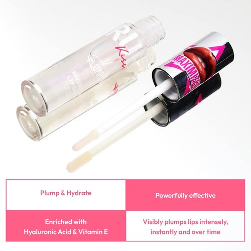 Ruby Kisses Plumping Lip Gloss - Hydrating, High-Shine Lip Plumper | Instinct Lip Maximizer, 4 Colors, 0.15 FL oz.