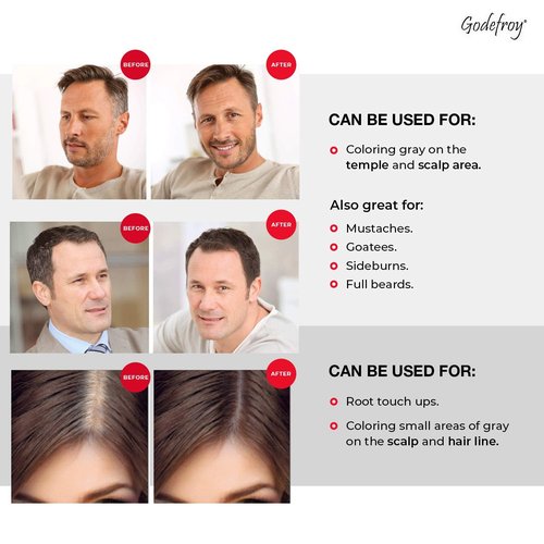 Godefroy Hair Color Kit - Dark Brown Spot Coloring for Gray Coverage | 4-Application Pack