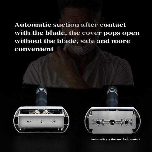 Adjustable Double Edge Safety Razor Shaving Kit for Men & Women - Shaving Brush, 10 Relacement Blades, Cleaning Brush & Razor Holder, Gift for Him, Boyfriend, Dad, Husband
