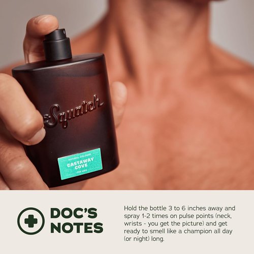 Dr. Squatch Natural Cologne for Men - Coconut Castaway Inspired Bergamot, Lavender & Vanilla | 1.7 fl oz