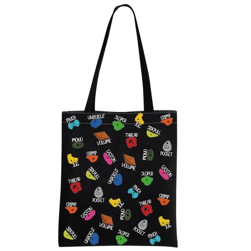 MNIGIU Rock Climber Gift Rock Climbing Tote Bag Rock Climbing Lovers Gift Bouldering Gift Rock Climbing Gifts for Women (Climbing Tote BLK)