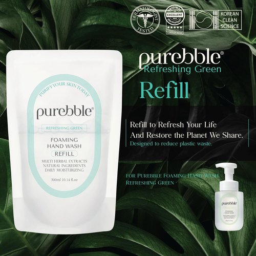 Foaming Hand Wash - Refreshing Green Scent | 300ml Refill Pack of 3 for Long-Lasting Clean