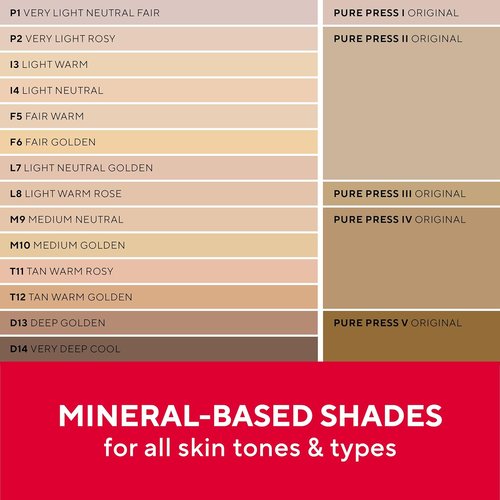 Mirabella Invincible Foundation - HD-Finish Pressed Powder Compact with Jojoba, Age-Defying, Medium M9