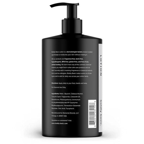 Boldly Basic Fragrance-Free Lotion - Moisturizer for Dry, Sensitive Skin - Non-Greasy & Hypoallergenic (16 oz)