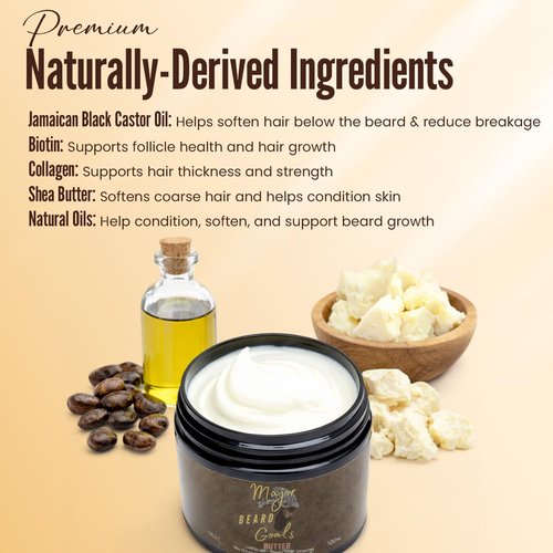 Beard Butter for Men - Leave-In Softener with Jamaican Black Castor Oil & Biotin - 4oz