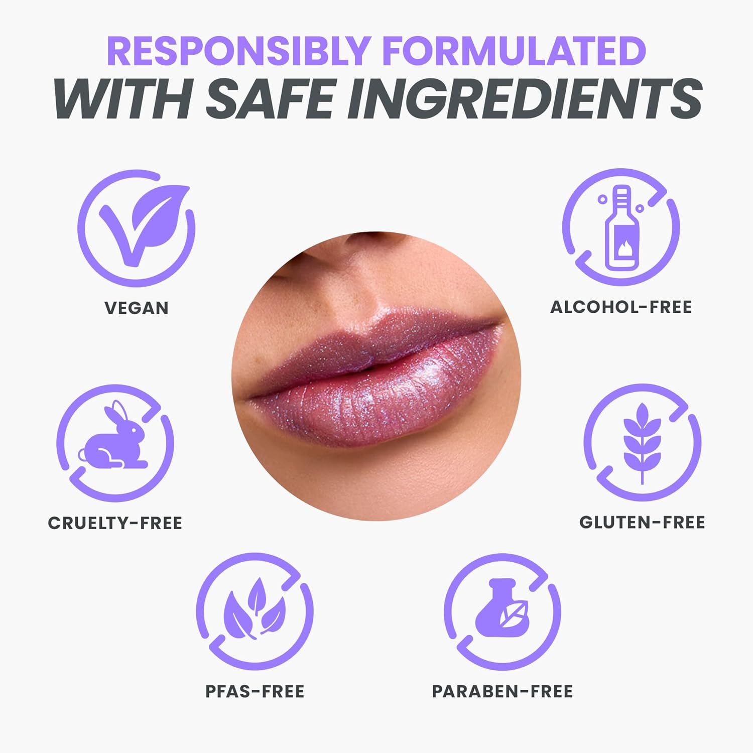 Wonderskin Lip Gloss - Hydrating High Shine Finish with Blue Glitter | Perfect for Stunning Lips