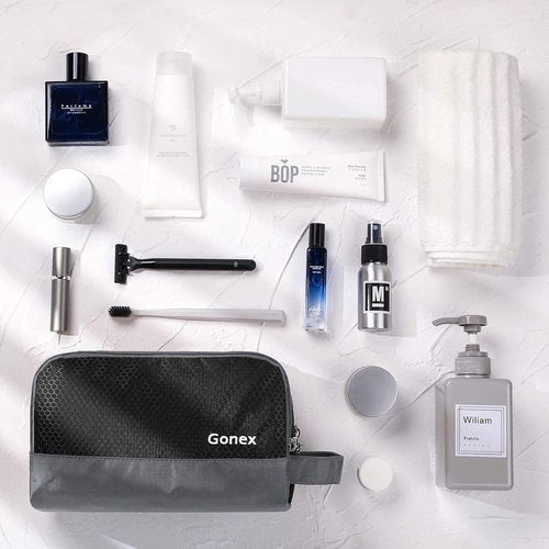 Gonex Travel Toiletry Bag - Durable Nylon Shaving Organizer in Black | Perfect for Travel