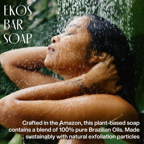 Natura Ekos Tukumã Exfoliating & Creamy Bar Soap Set - 4 Pack with 100% Pure Plant Oils - Vegan Skin Care