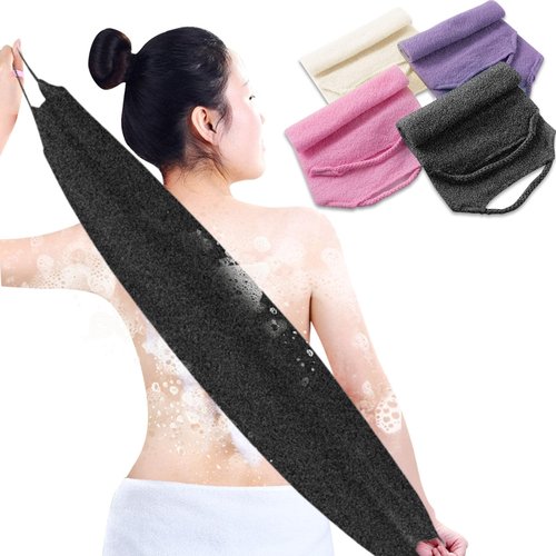 4Pcs Back Scrubber for Shower, Nylon Exfoliating Body Washcloth, Stretchable Back Scrubber With Handle, Back Washer for Women Men