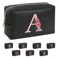 Easter Basket Gifts for Teen Girls Women, Initial Makeup Bag Small Cosmetic Bag, Birthday Gifts for Teen Girls Gifts Trendy Stuff, Personalized Gifts for Grandkids Teacher Friends Bride Bridesmaid