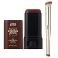 Kiss New York Airy Velvet Contour Stick - Deep 0.70 Oz | Dual-Ended Brush Set for Natural Sculpting