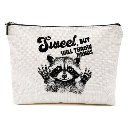 Sarcastic Raccoon Makeup Bag Funny Gifts Humor Cosmetic Bag Raccoon Gifts for Women Friend Sisters Coworker Zipper Pouchs Toiletry Bags for Camping Picnic Thanksgiving Christmas Friendship Gifts