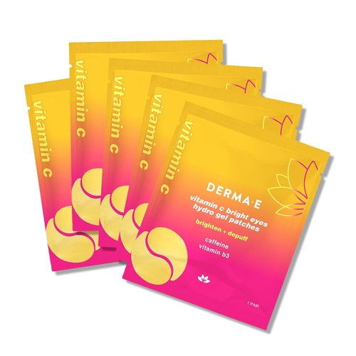 Derma E Vitamin C Eye Patches - Hydro Gel for Dark Circles & Fine Lines | 10 Ct (5 Pairs)