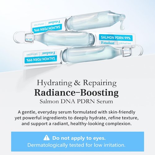 Salmon DNA PDRN & Hyaluronic Acid Serum for Face - Intense Rejuvenating Ampoule with Stem Cell & Peptides & Collagen | Uneven Skin Tone, Anti-Aging, Moisturizing | Korean Skincare 0.05 fl oz x 30e