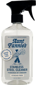 Aunt Fannie's Stainless Steel Spray Cleaner - Vinegar-Powered Residue Remover for Appliances | 16 oz