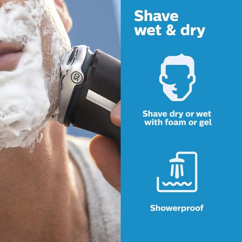 PHILIPS Electric Shaver for Men - Series 3000 Cordless Rechargeable Wet & Dry with Pop-Up Trimmer