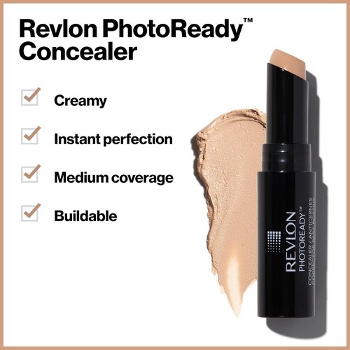 Revlon Concealer Stick - PhotoReady Face Makeup for All Skin Types | Longwear Medium-Full Coverage, 005 Medium Deep, 0.16 Oz
