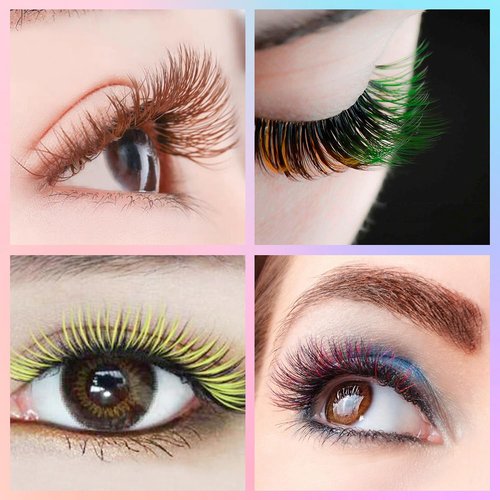 TDANCE Colorful Lashes Extension Mixed Length Tray Colored Eyelash Extensions Professional Salon Use(Brown-0.07-CC,8-15 mm)