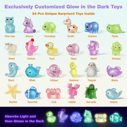 Bath Bombs for Kids with Toys Inside - 24 Pack Kid Bath Bombs with Glow in The Dark Surprise Toys Inside, Valentines Easter Gifts for Kids Girls Boys, Easter Basket Stuffers, Organic Bubble Bath Fizzy