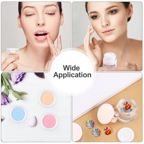 12 Pcs 10g Glass Cosmetic Jars Refillable Clear Cream Bottle Containers Empty Sample Vials Jar with Rose Gold Lid for Eye Cream Lotion Ointments Lip Balm Scrub