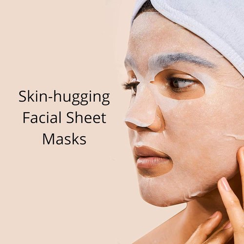 Rael Collagen Face Masks - Nourishing Bamboo Sheet Mask with Fruit Extracts | 5 Sheets for All Skin Types