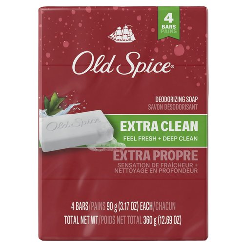 Old Spice Bar Soap for Men Palm Tree Scent 3.17 OZ Each 4 Bars
