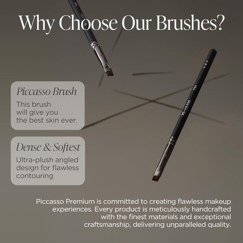 Piccasso 799 Edge Eyeliner Brush - Precision Angled Brush for Gel, Liquid & Cream Eyeliner | Professional Makeup Tool