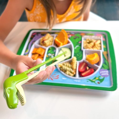 Genuine Fred MUNCHTIME T-Rex Dinosaur Chopsticks - Fun, Interactive Design for Kids - Reusable & Perfect Gift