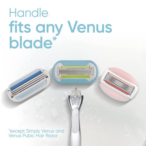Gillette Venus Platinum Extra Smooth Metal Handle Women's Razor Handle + 4 Blade Refills, Pivoting Head and Ribbon of Moisture